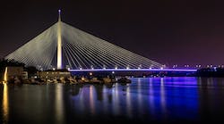 stock img of sava bridge at night