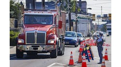 A Philadelphia police officer monitors traffic along State Road. © Alejandro A. Alvarez/The Philadelphia Inquirer/TNS