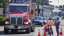 A Philadelphia police officer monitors traffic along State Road. © Alejandro A. Alvarez/The Philadelphia Inquirer/TNS