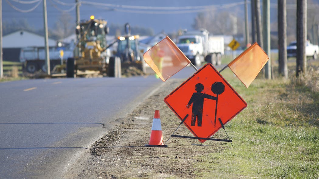 Road Work Ahead Sign