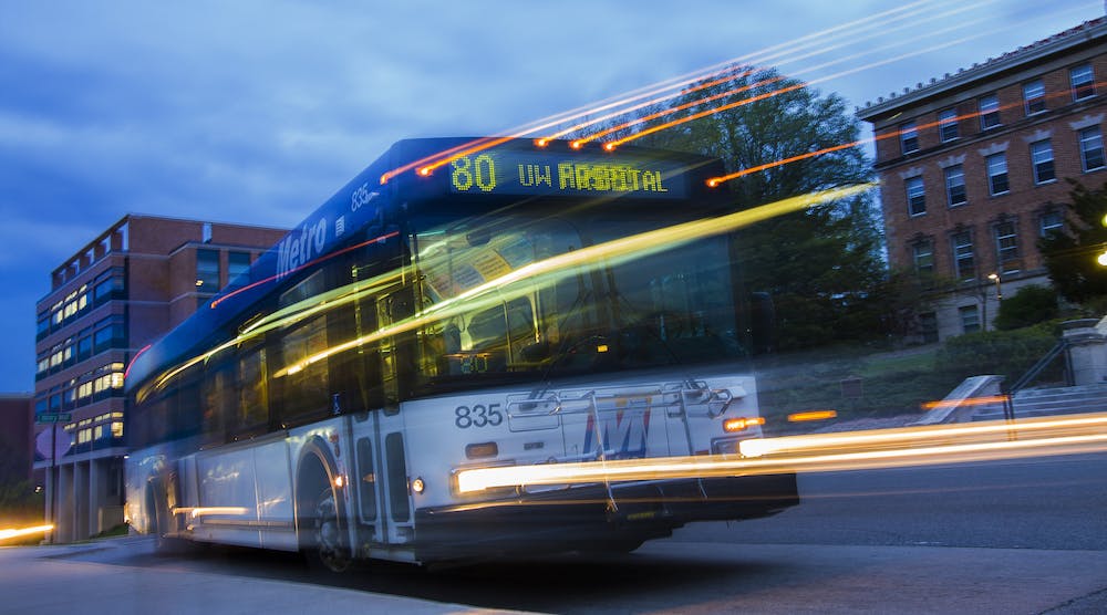 Transit Bus At Night Vickifrance